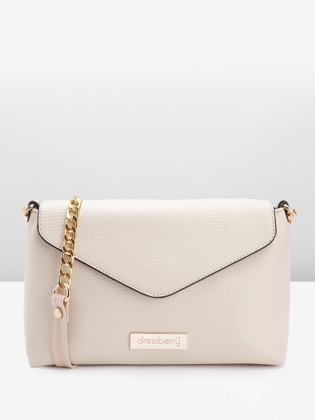 

DressBerry Textured Structured Sling Bag, Off white