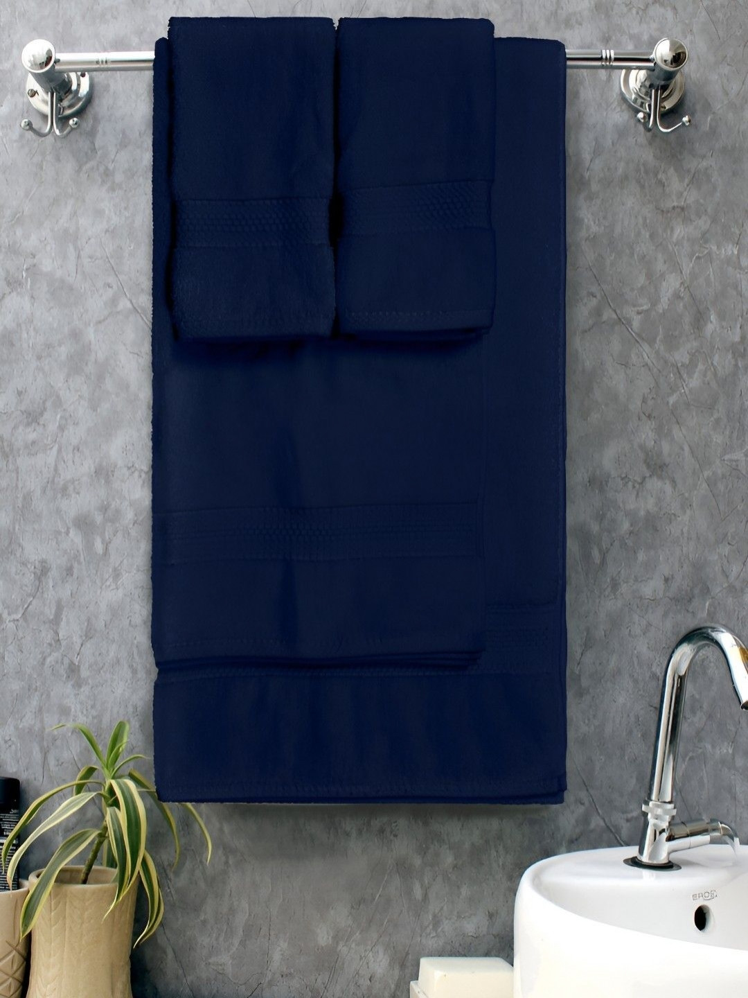 

BOMBAY DYEING Blue 4 Piece Cotton 600 GSM Towel Set