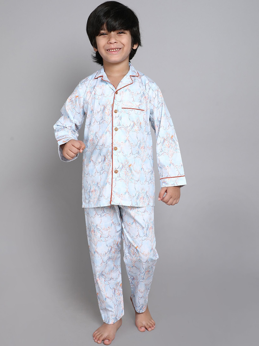 

Little Clothings Unisex Kids Printed Night suit, Blue