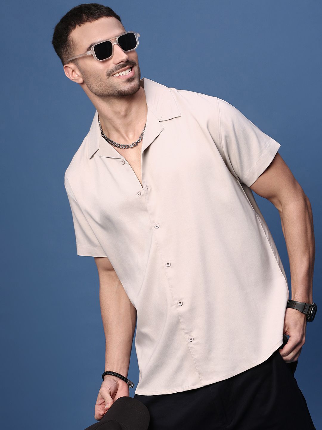 

SHOWOFF Men Standard Opaque Casual Shirt, Cream