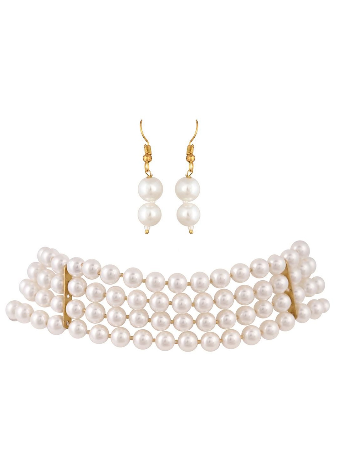 

RATNAVALI JEWELS Gold Plated Beaded Jewellery Set
