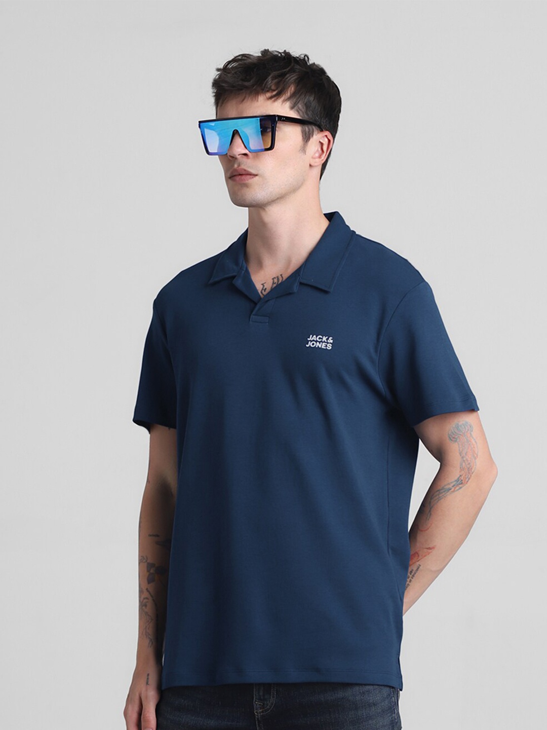 

Jack & Jones Polo Collar Slim Fit Pure Cotton T-shirt, Blue