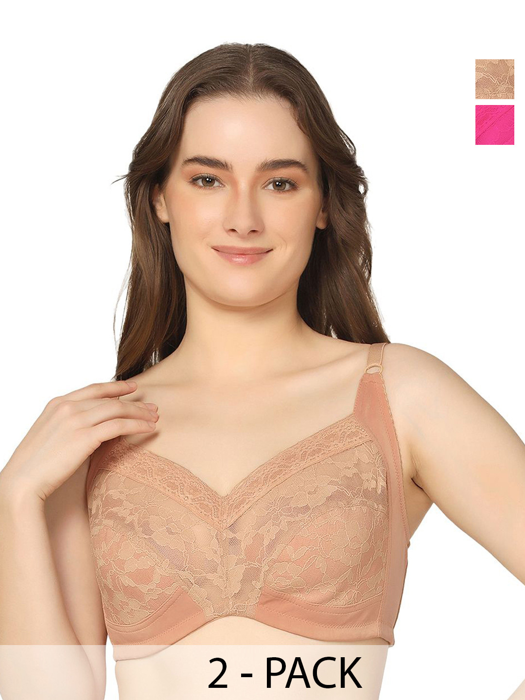 

Curvy Love Pack Of 2 Full Coverage Minimizer Bra, Beige