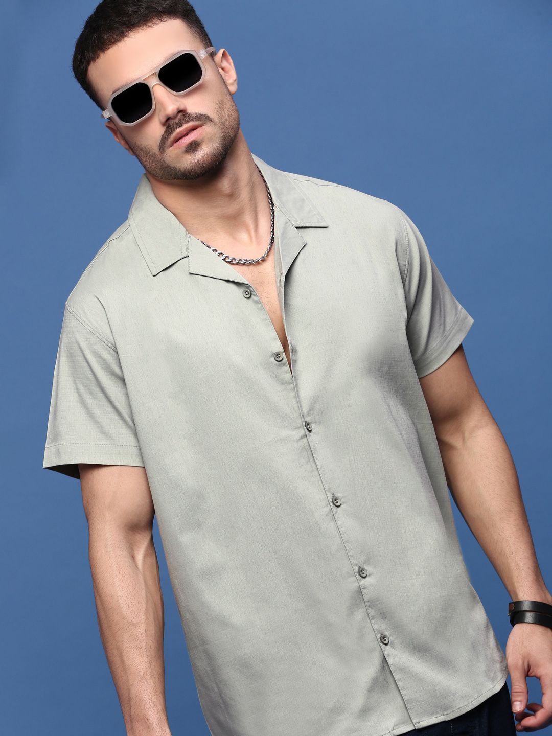 

SHOWOFF Men Standard Opaque Casual Shirt, Green