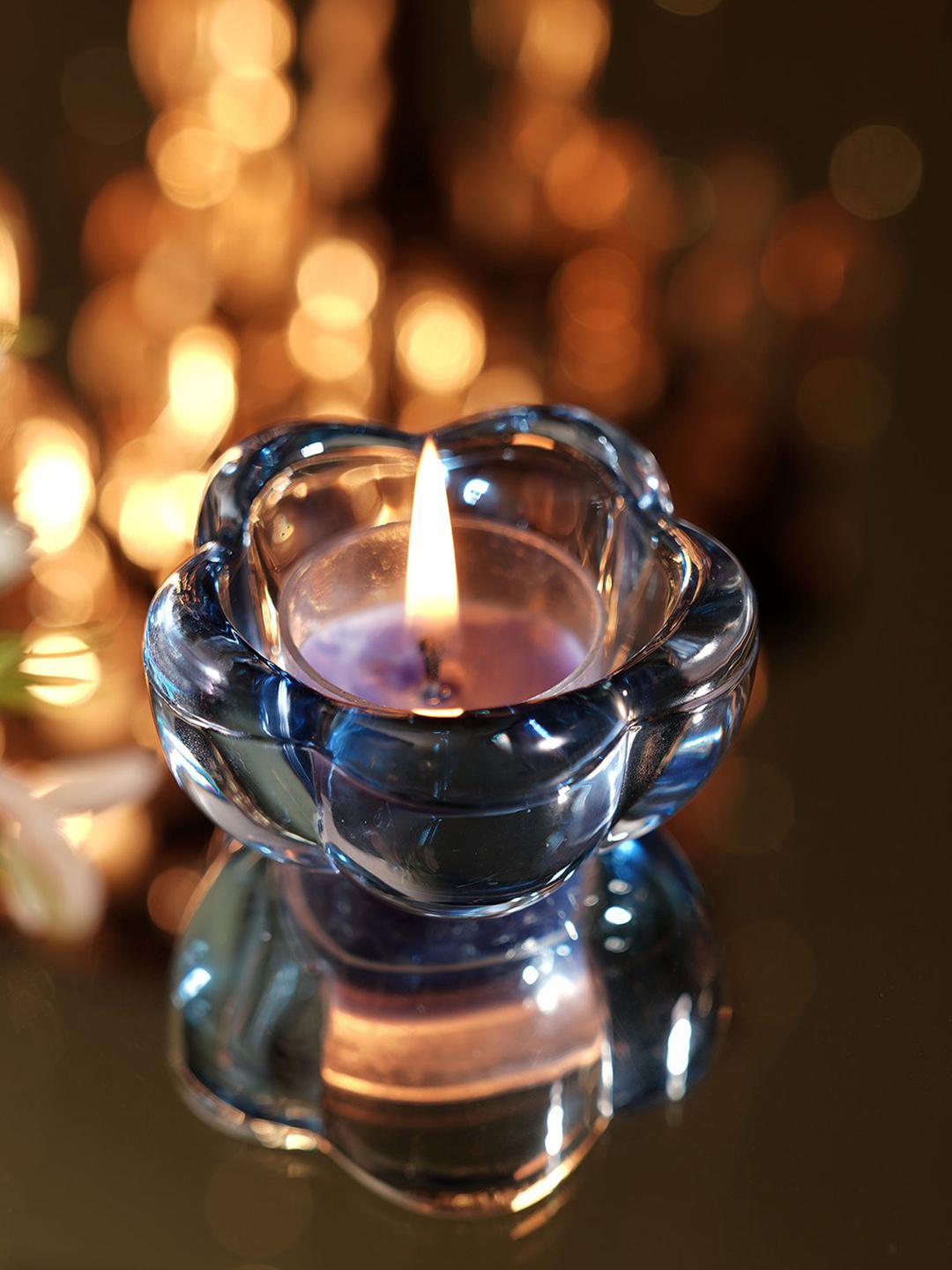 

Pure Home and Living Blue 4 Pieces Textured Glass Candle Holder
