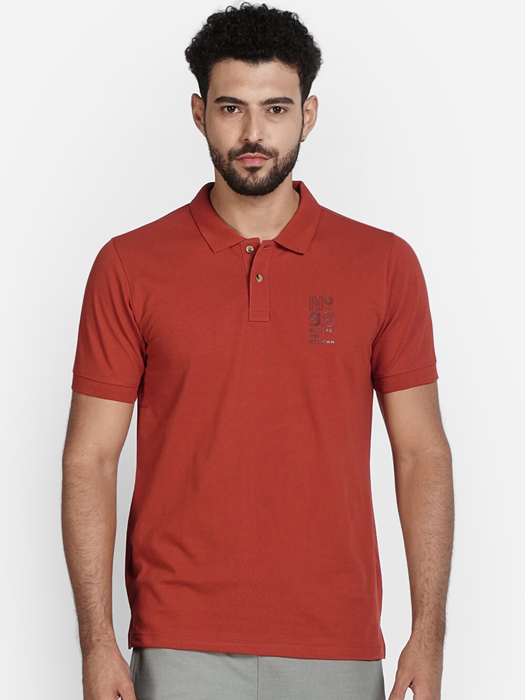 

Wildcraft Men Red Solid Polo Collar T-shirt