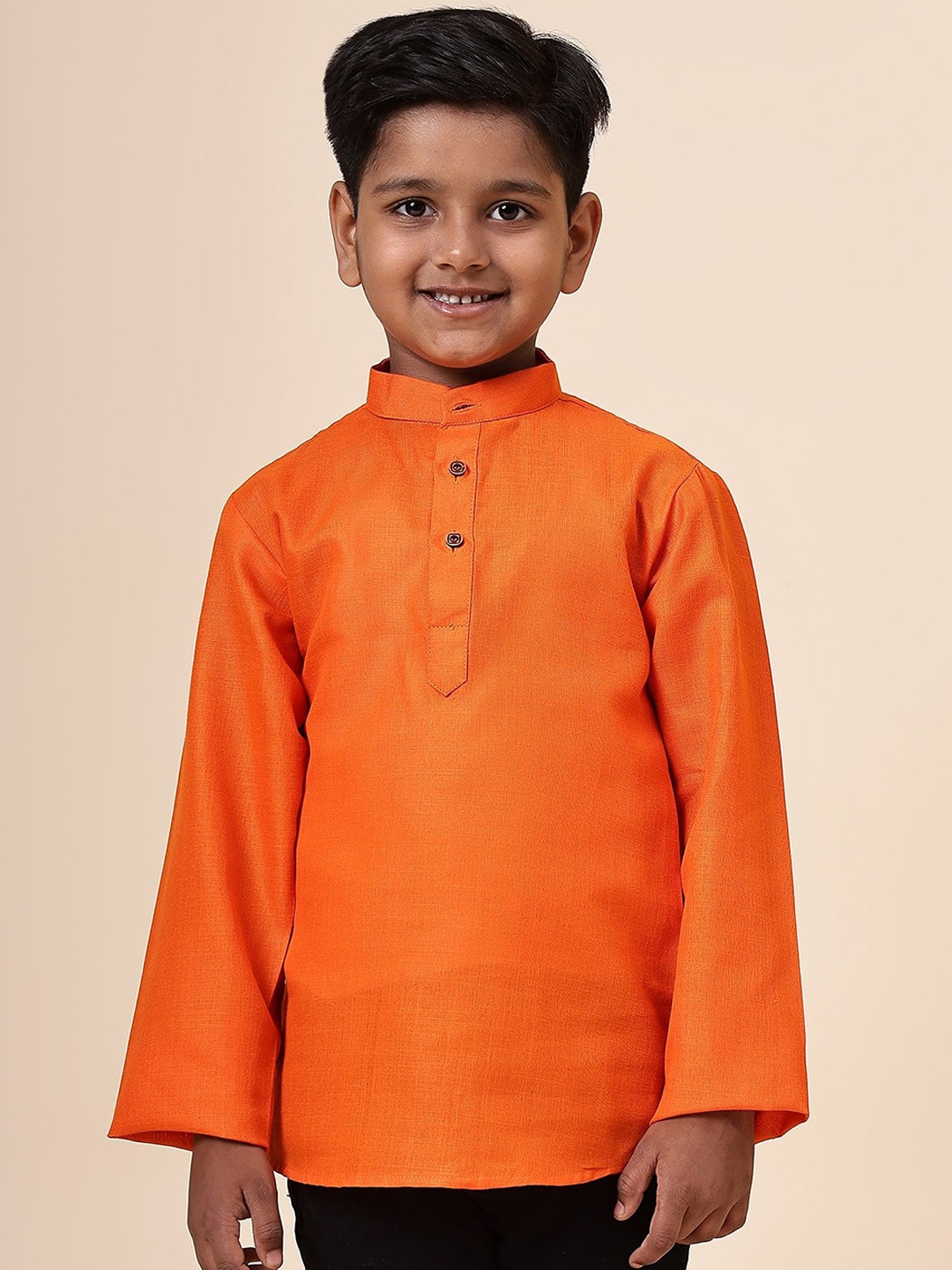 

Anouk Boys Band Collar Straight Kurta, Orange