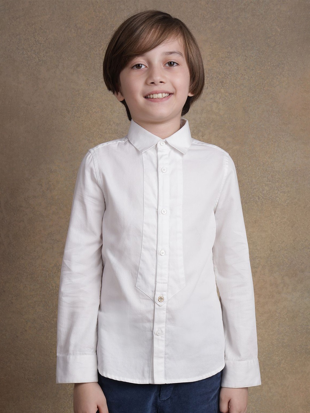 

One Friday Boys Comfort Opaque Casual Shirt, Off white