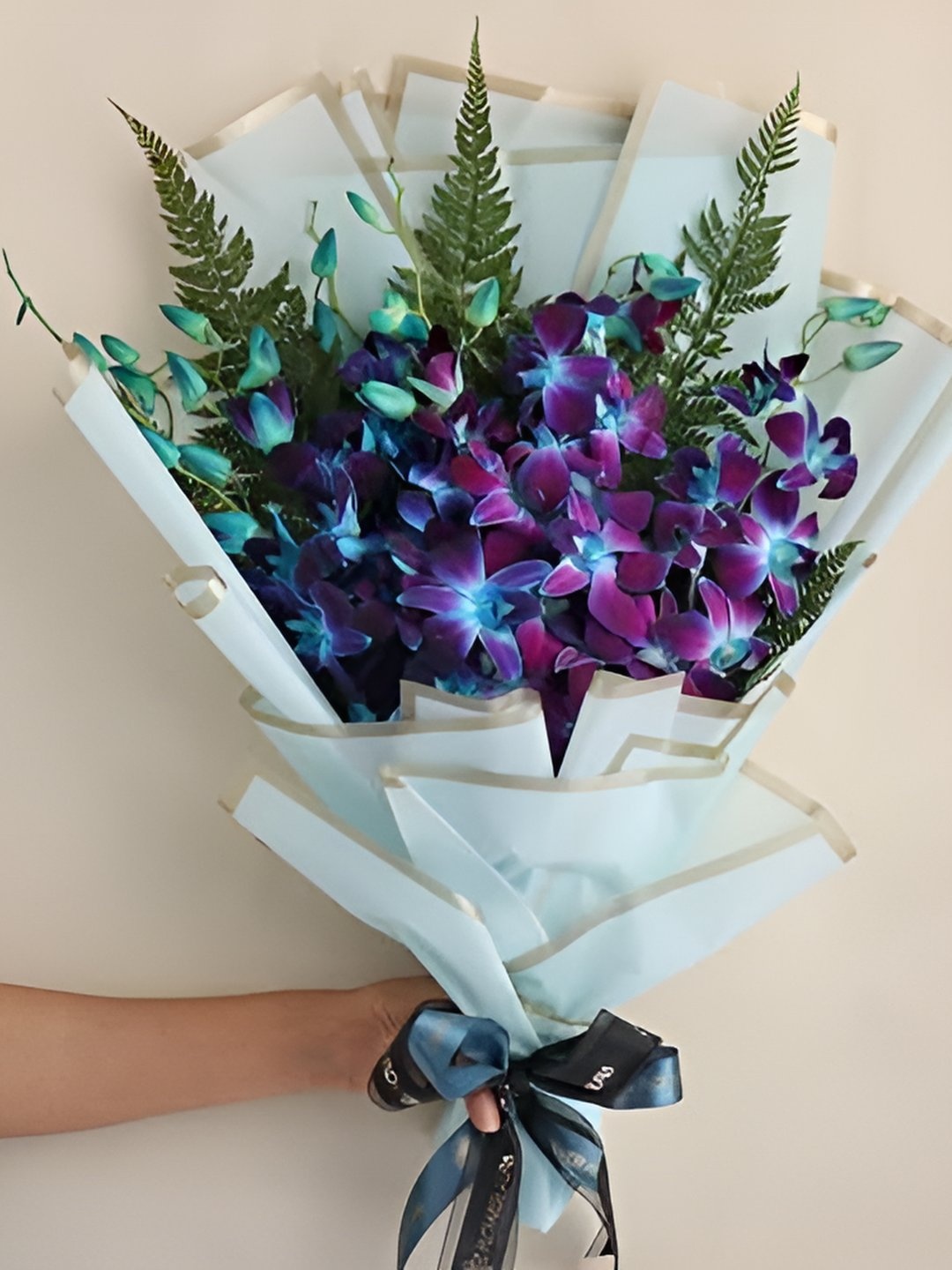 

Floweraura Blue and Green 6 Pieces Carnations Fresh Live Flowers Bouquet