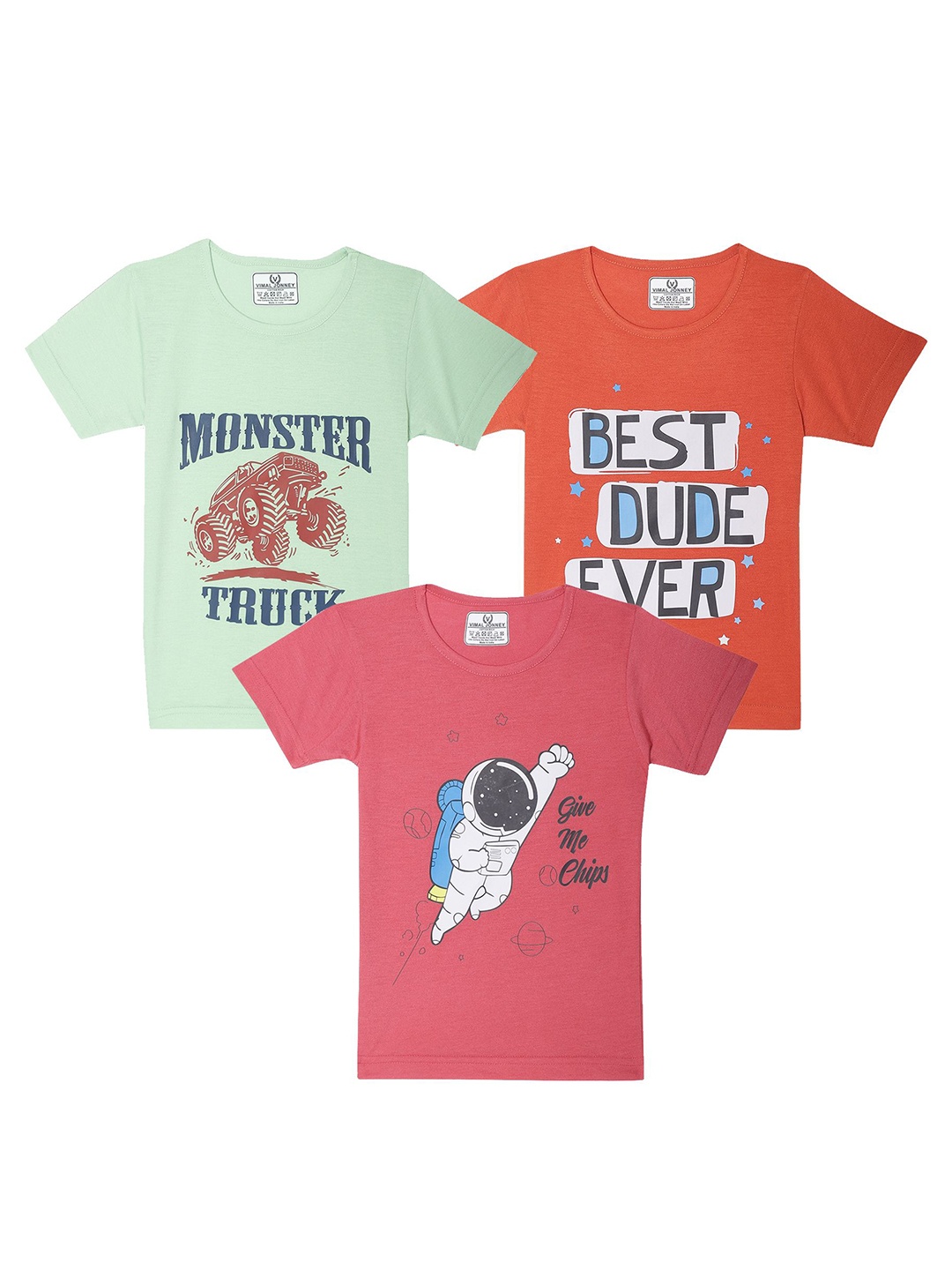 

MACK JONNEY Kids 3 Printed T-shirt, Multi