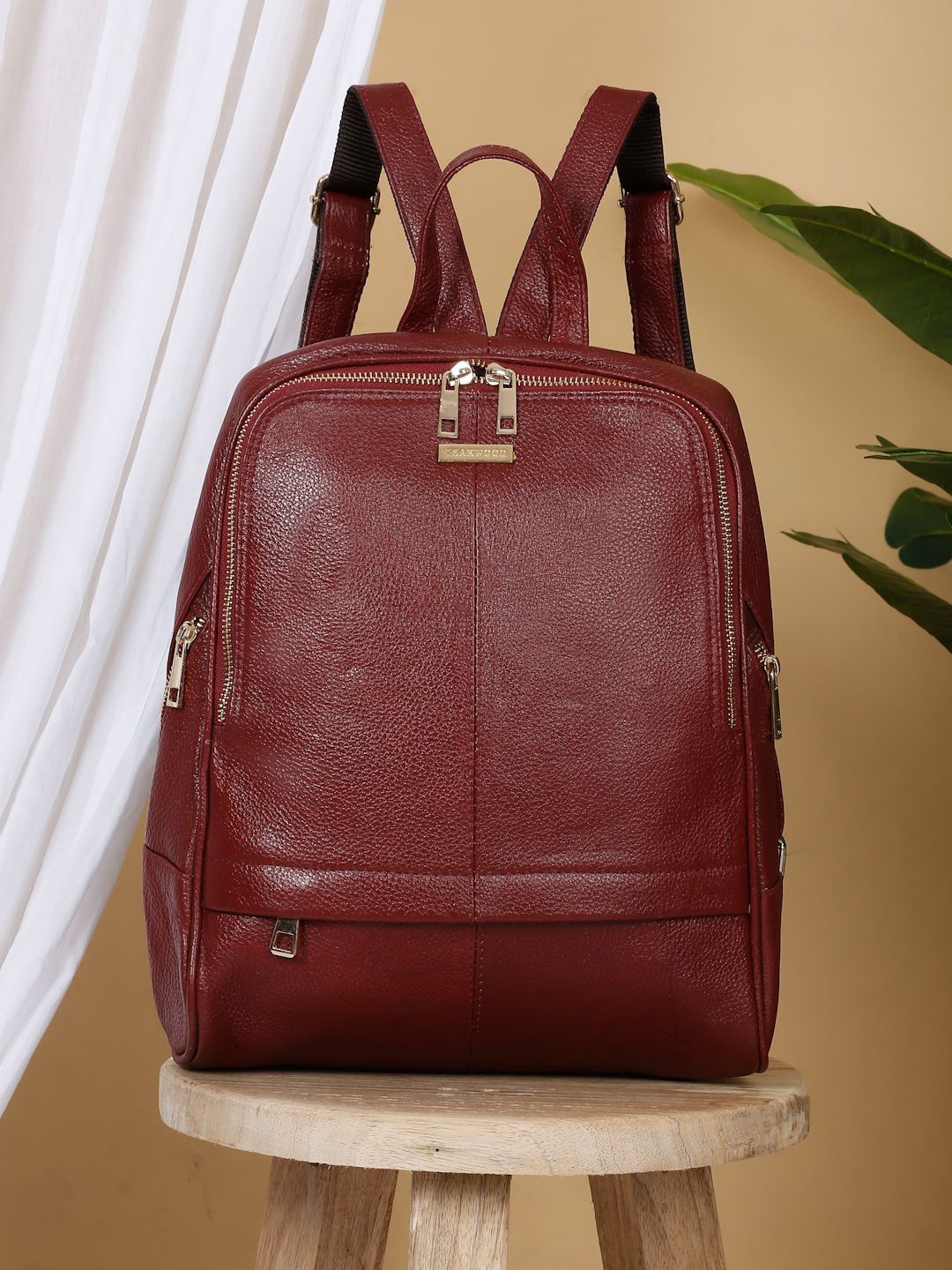 

Teakwood Leathers Women Backpack, Red
