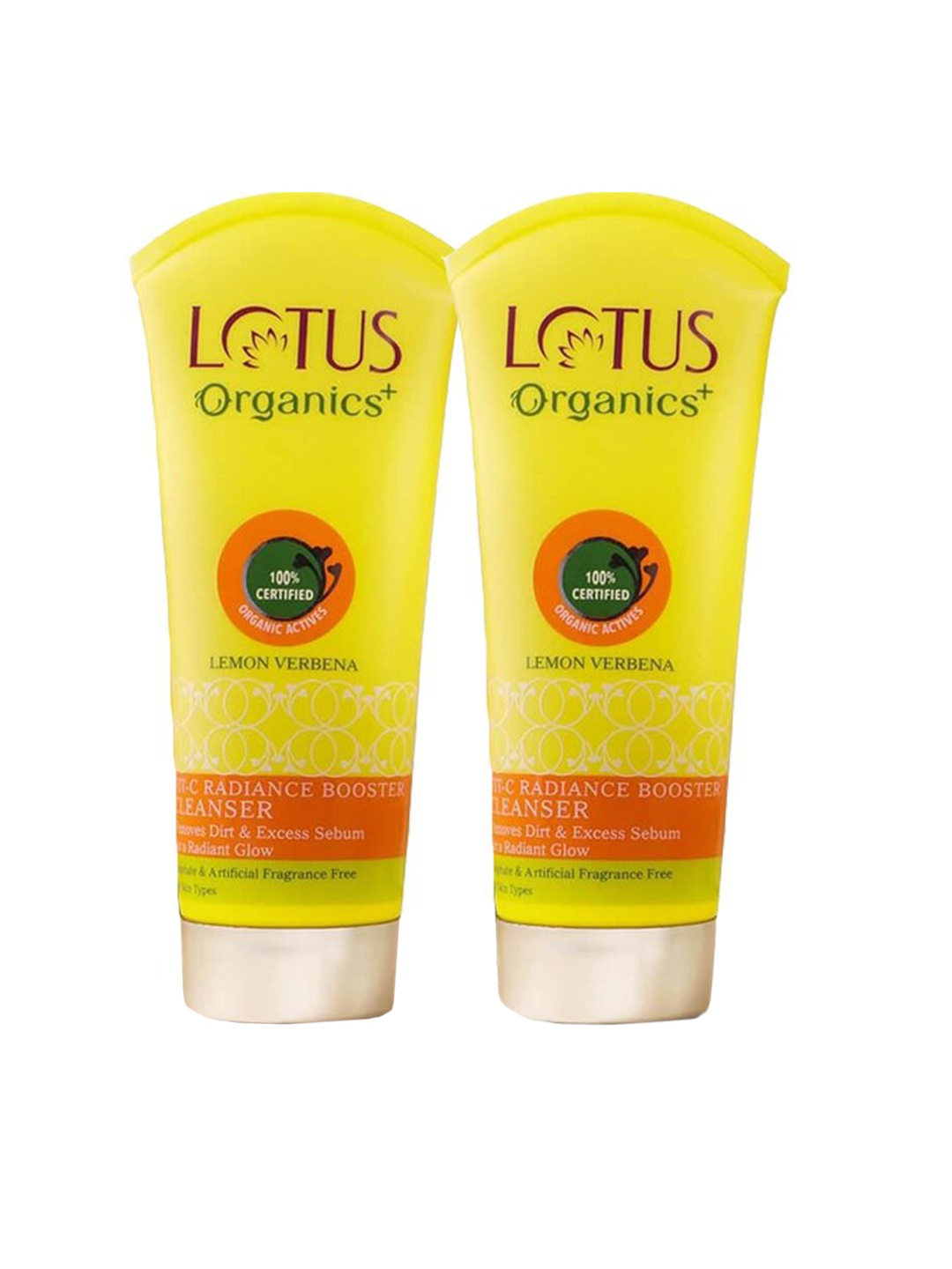 

Lotus Organics+ Set Of 2 Vitamin - C Radiance Booster Cleanser -100g Each, Yellow