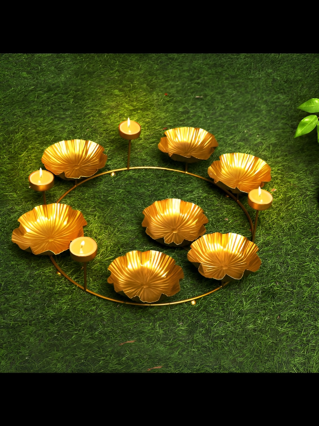 

House of Sajja Gold-Toned Candle Holder