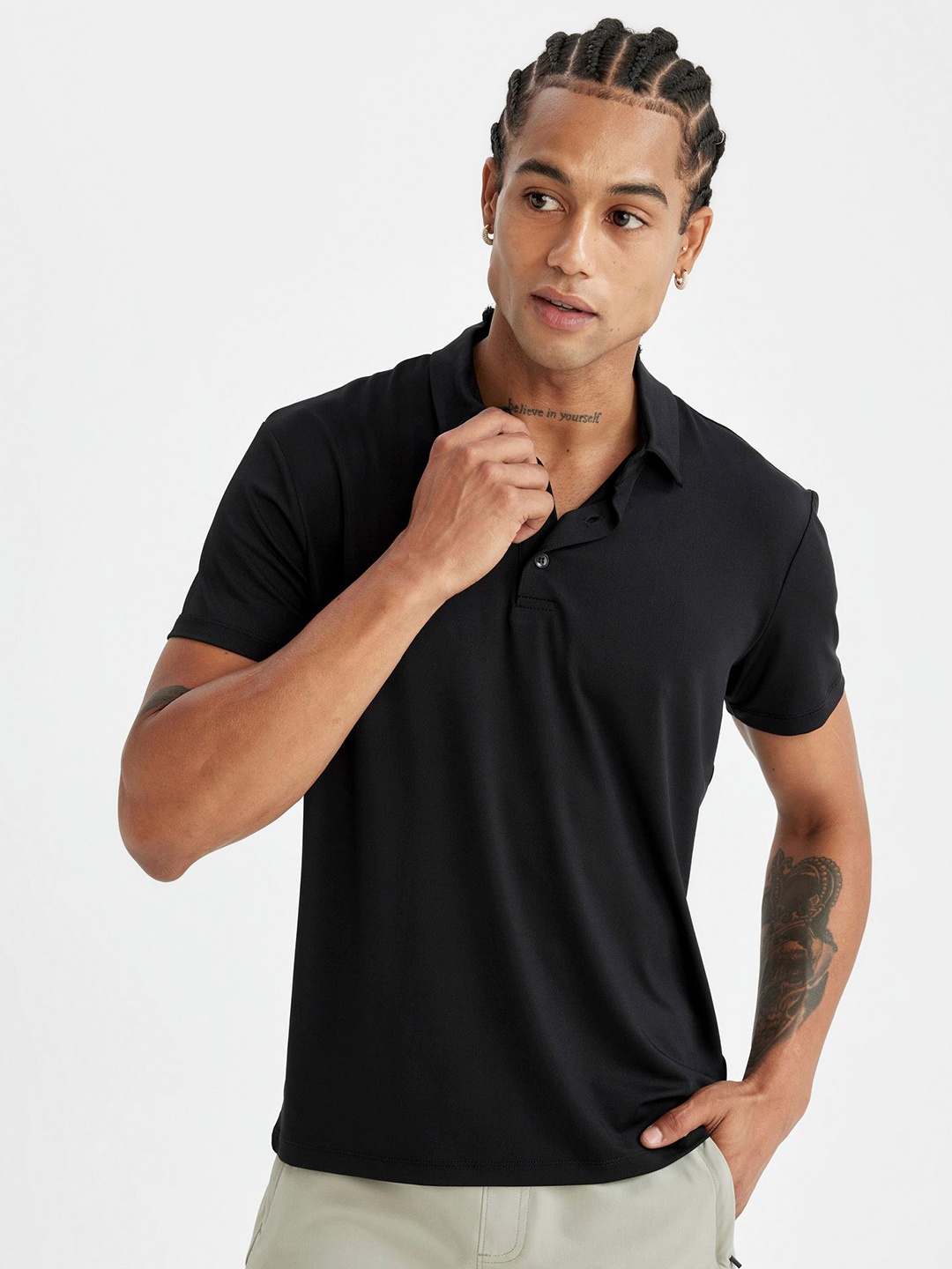 

DeFacto Men Polo Collar Pockets T-shirt, Na