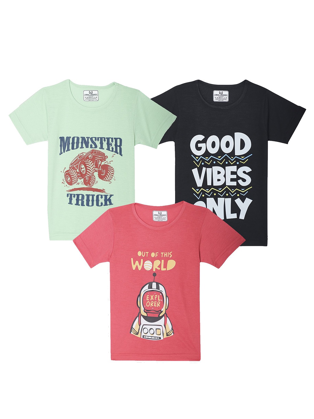 

VIMAL JONNEY Kids 3 Printed Applique T-shirt, Multi