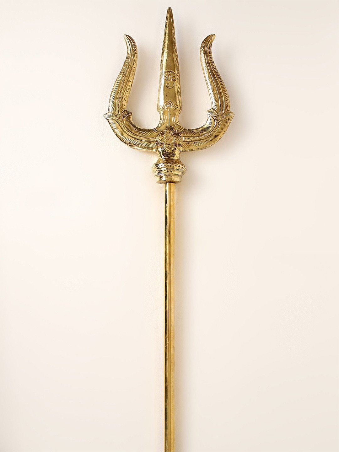 

Exotic India Large Size Lord Shiva's Trident in Brass, Gold
