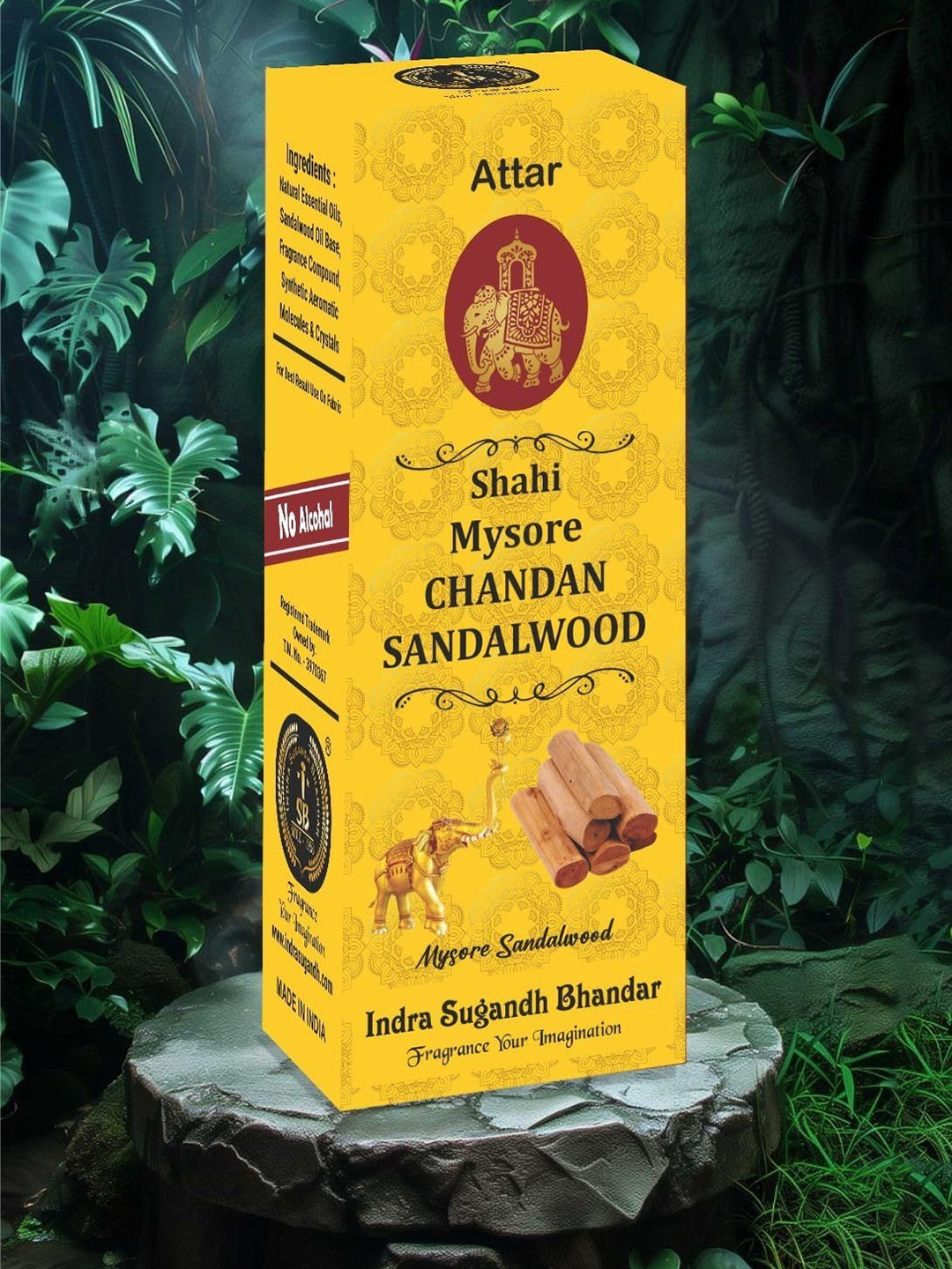 

INDRA SUGANDH BHANDAR Mysore Sandalwood Attar - 10 ml, Yellow