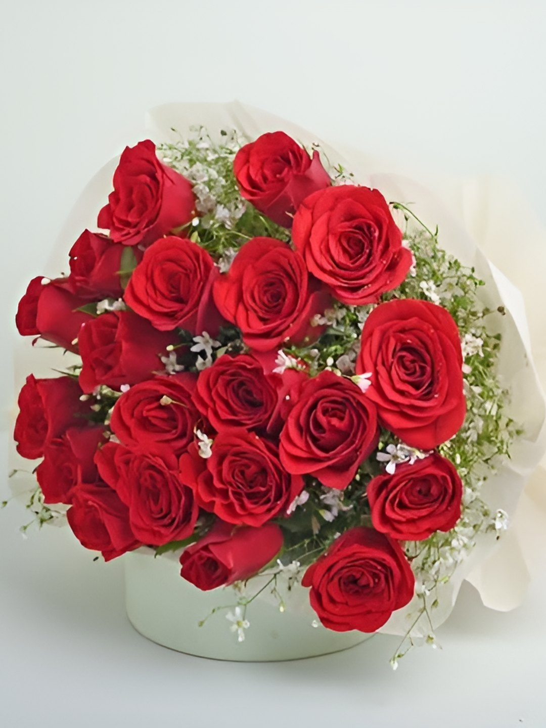 

Floweraura Red & Green 20 Pieces Fresh Roses Bouquet