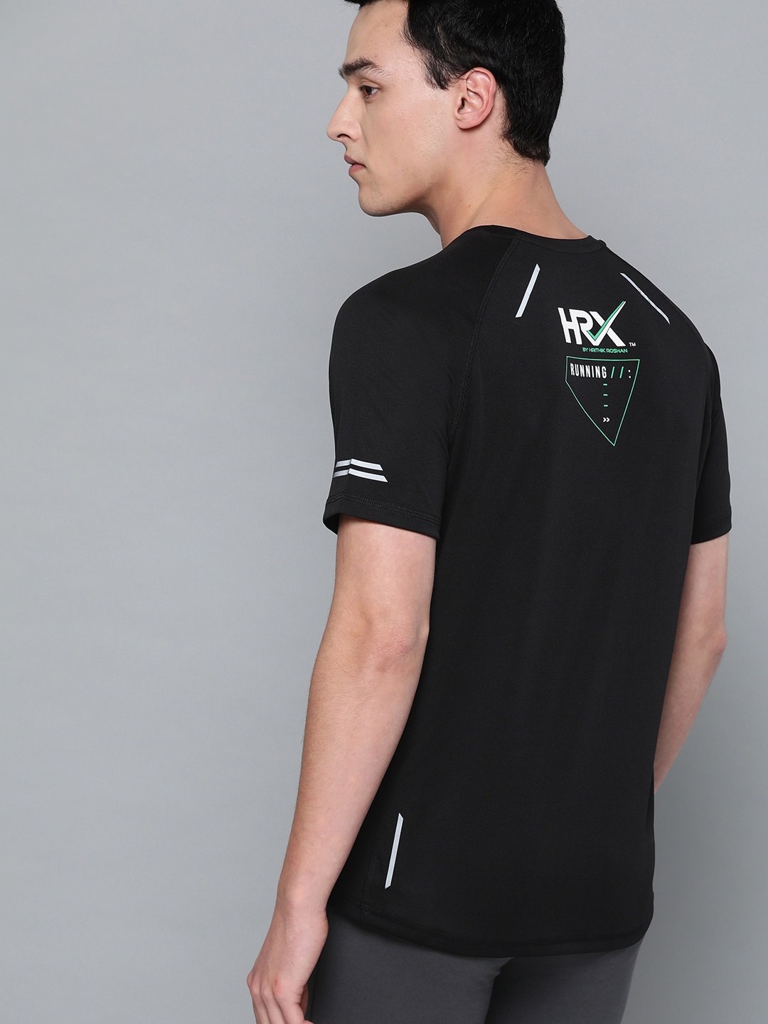 

HRX by Hrithik Roshan Men Black Rapid Dry Running T-shirt