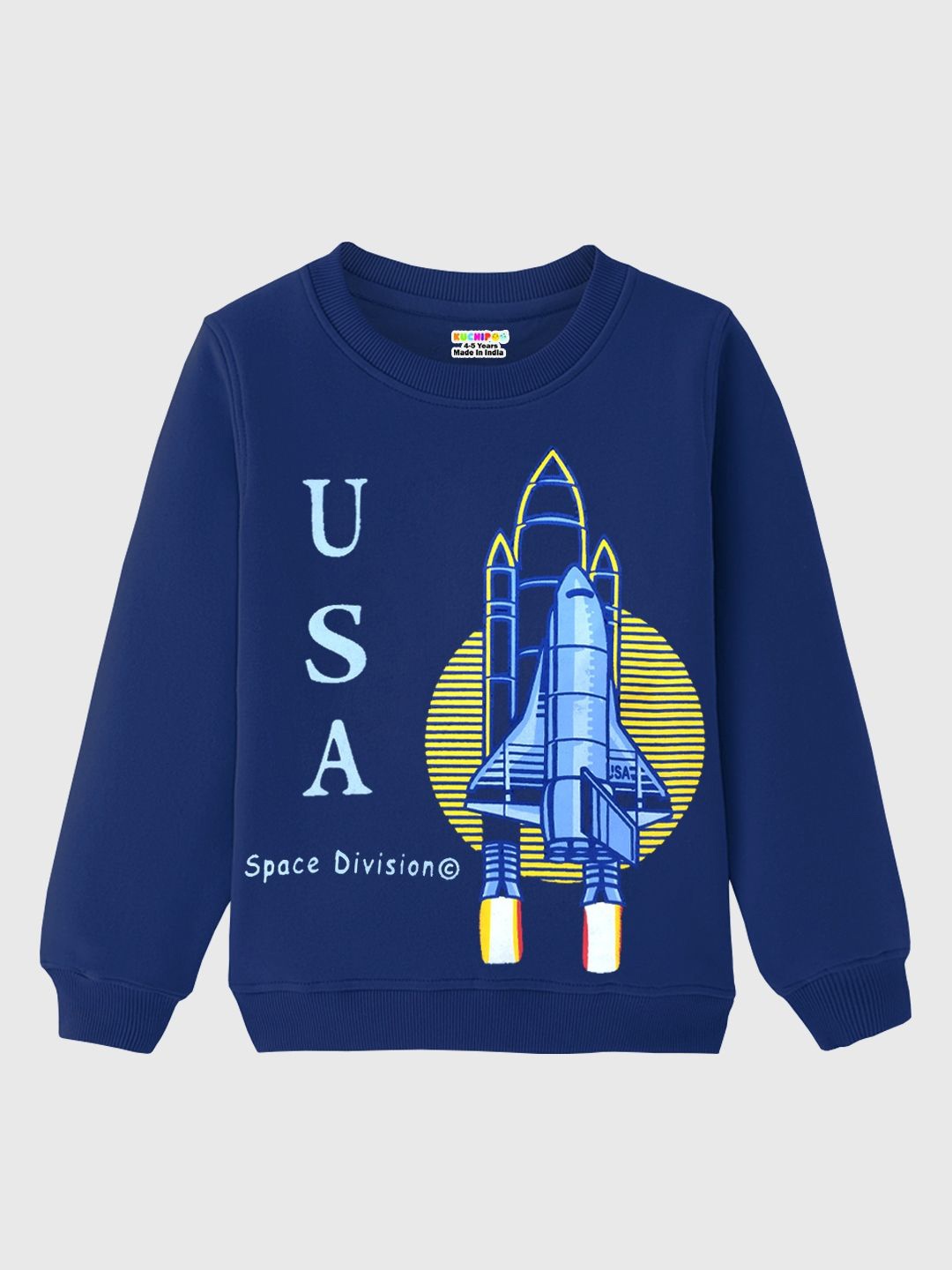 

KUCHIPOO Boys Printed Sweatshirt, Navy blue