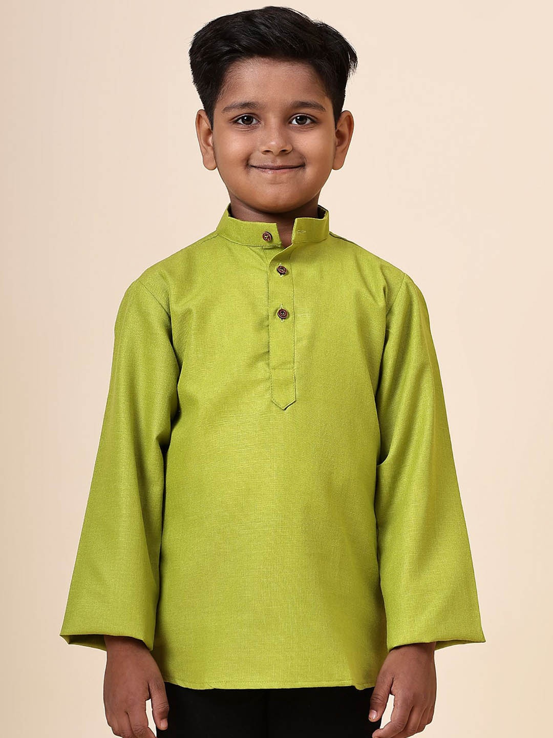 

Anouk Boys Band Collar Straight Kurta, Green