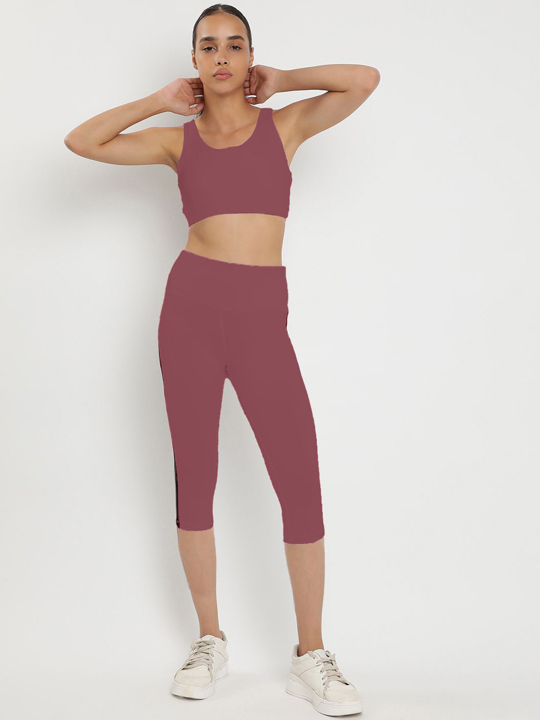 

Wearjukebox Sports Bra With Leggings Co-Ords, Pink