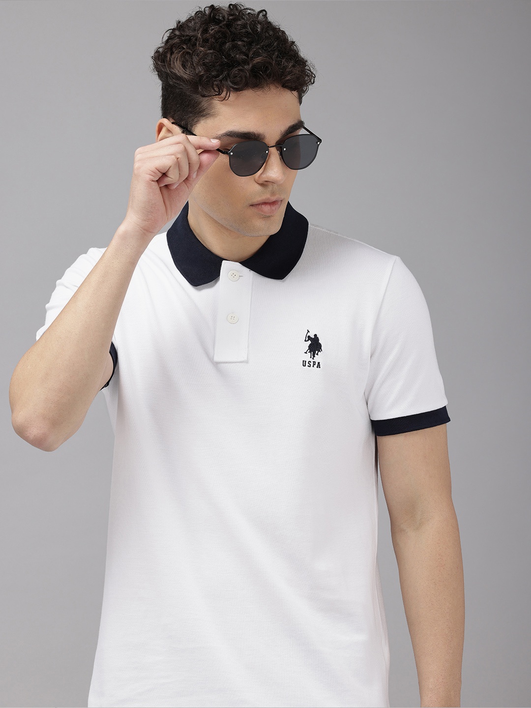 

U.S. Polo Assn. Pure Cotton Slim Fit Polo Collar T-shirt, White