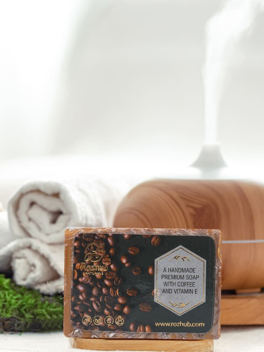 

Rozhub Naturals Coffee Natural Soap With Vitamin E - 100g, Coffee brown