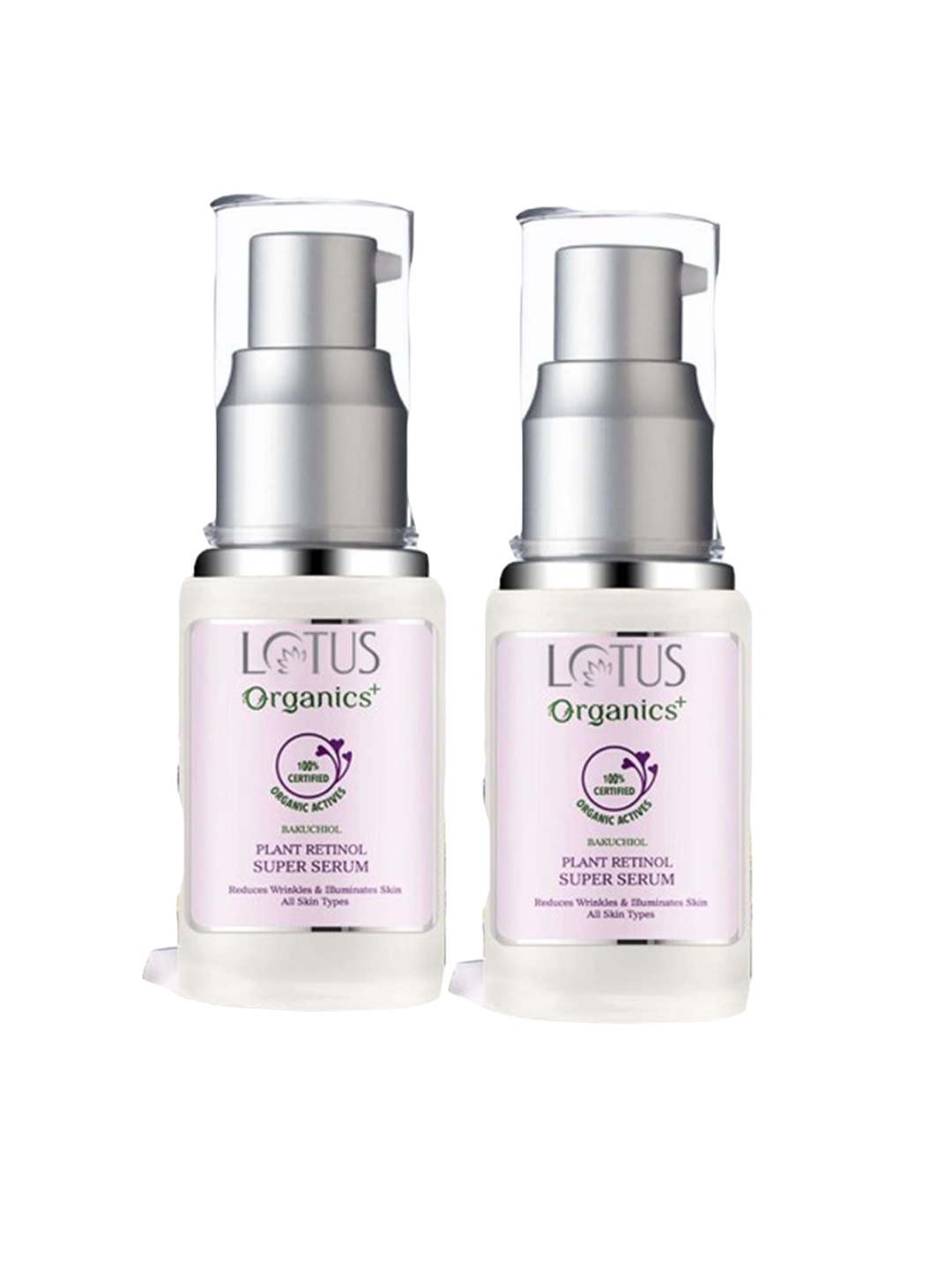

Lotus Organics+ Set Of 2 Bakuchiol Plant Retinol Super Face Serum- 30ml Each, White