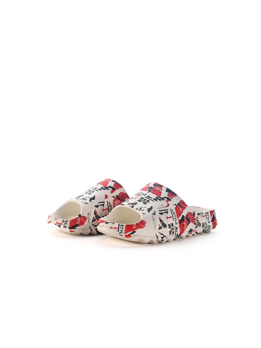 

Dumppy Boys Printed Rubber Sliders, Red