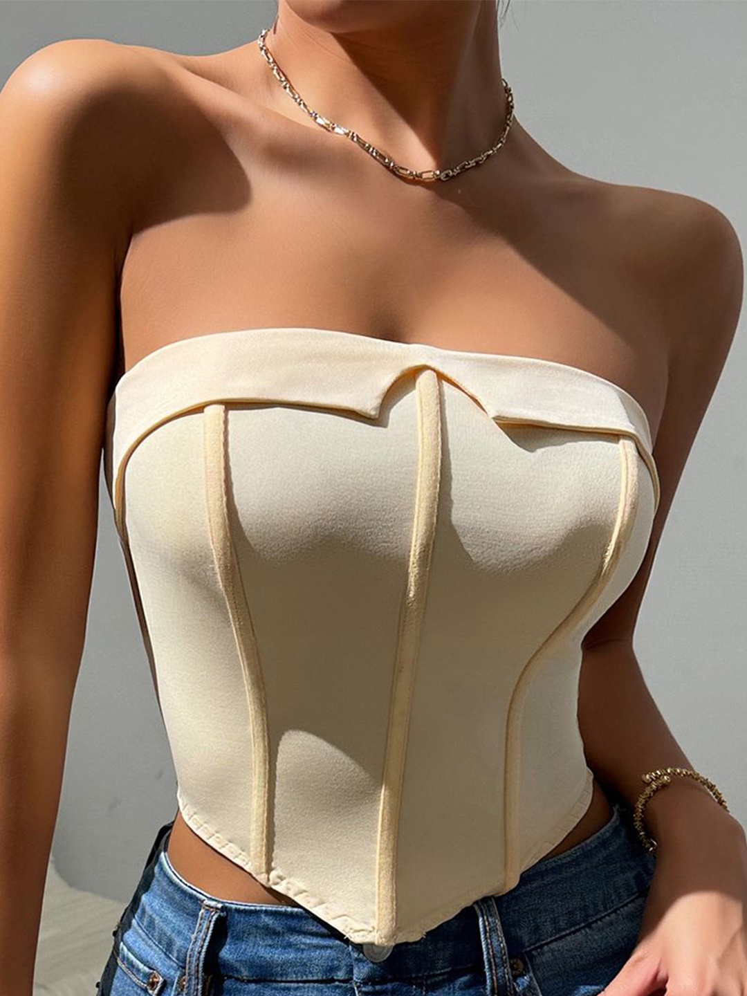 

StyleCast Tube Crop Top, Cream