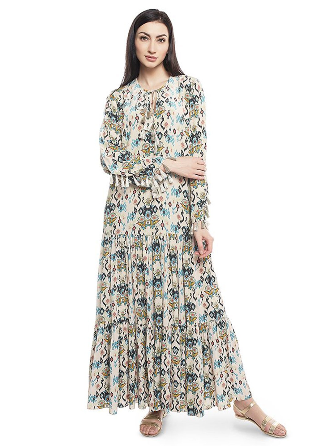 

Payal Singhal Abstract Print Crepe Maxi Dress, White