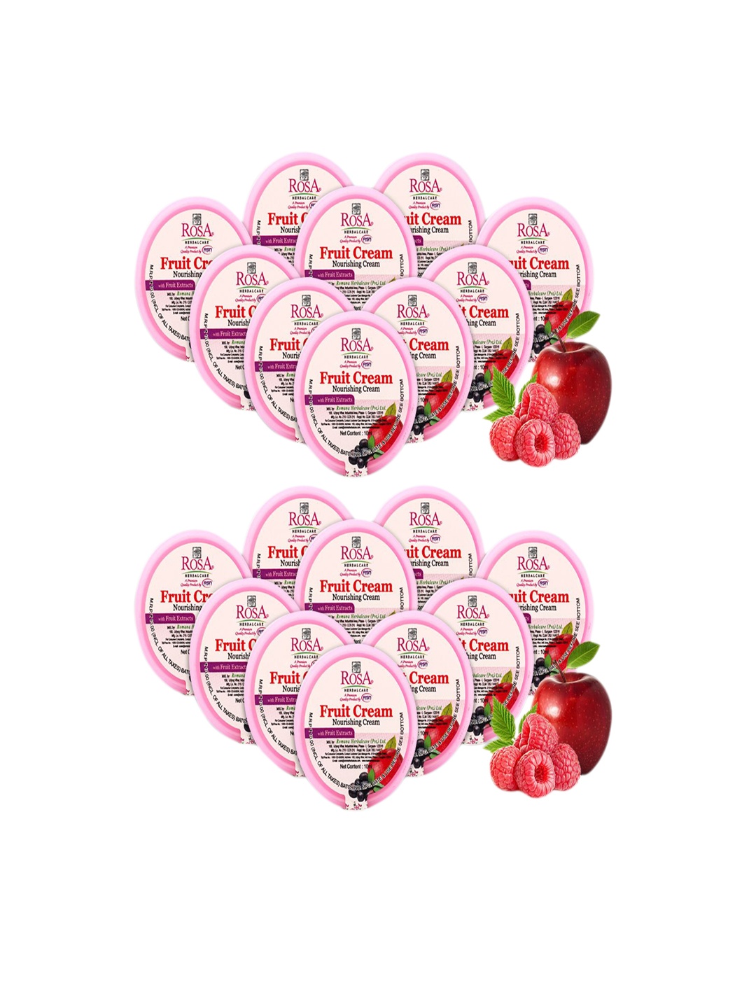 

ROSA Set Of 20 Fruit Cream with Fruits & Vitamin E - 10 ml Each, Pink