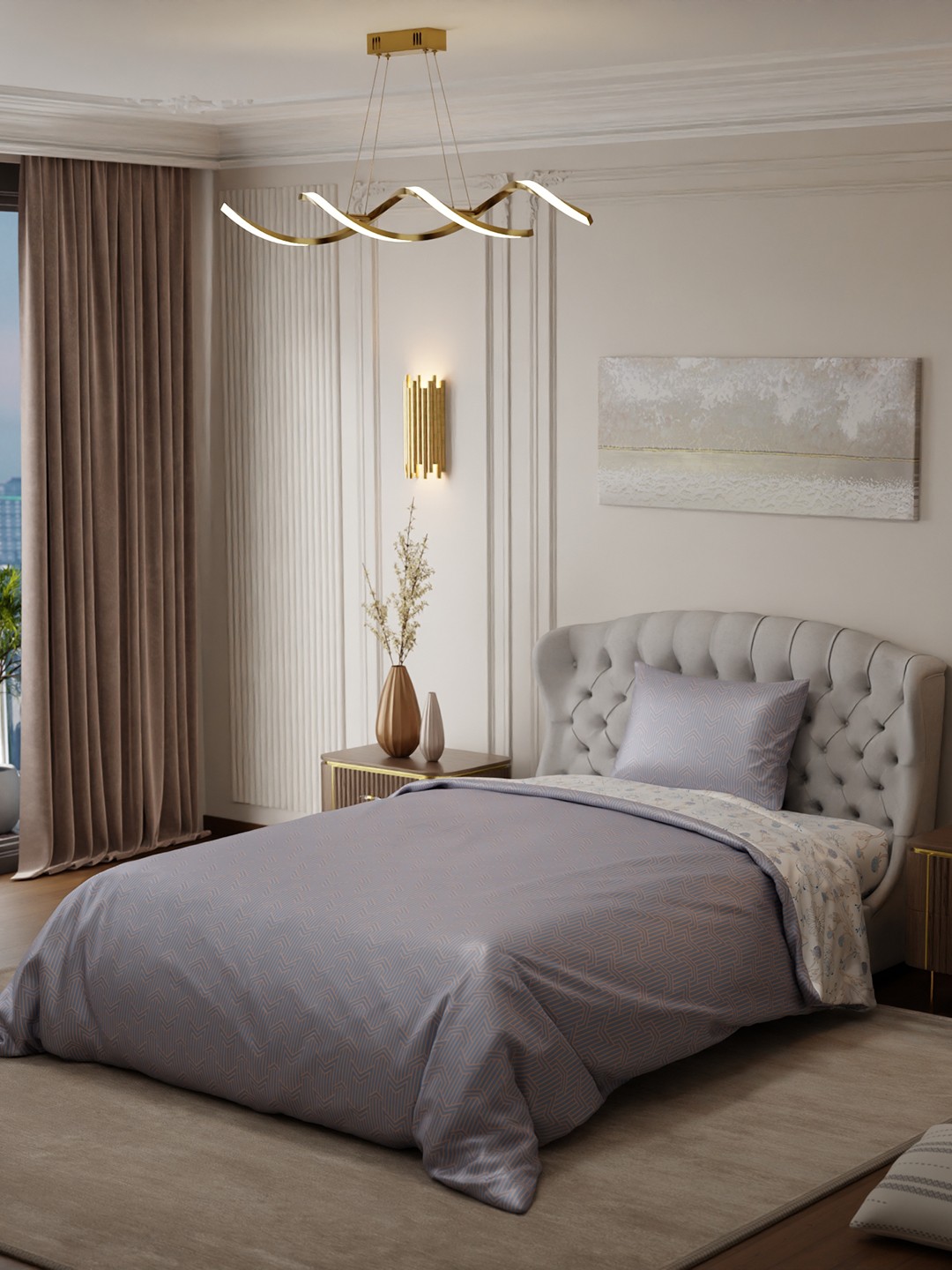 

Stoa Paris Elegance Off White Floral AC Room 150 GSM Single Bed Satin Comforter