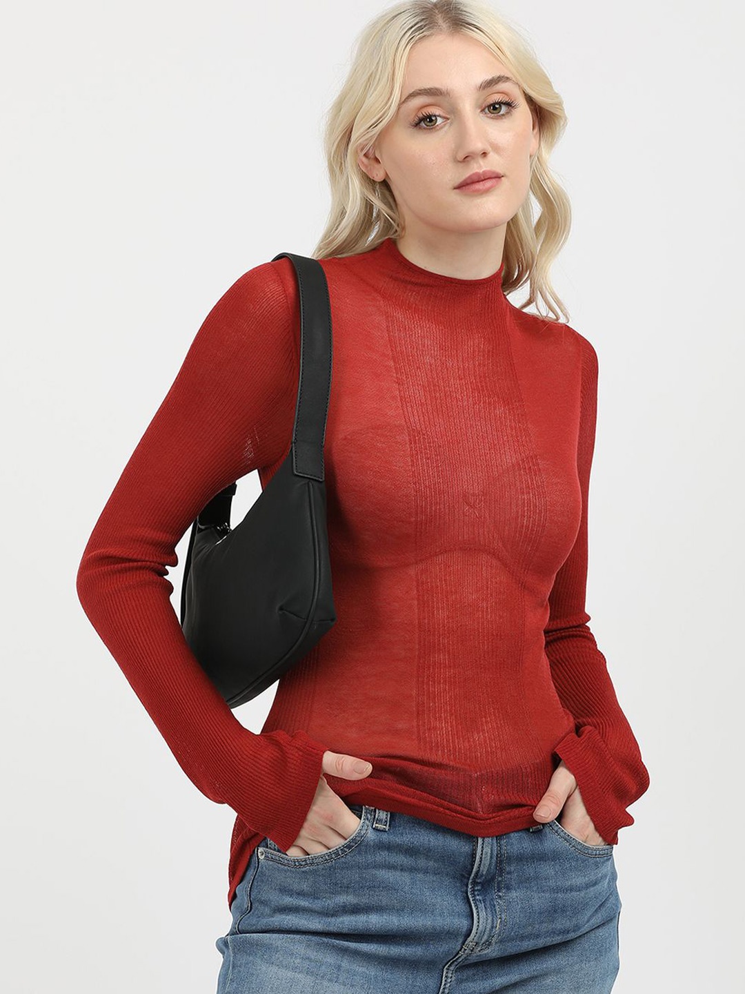 

Calvin Klein Jeans Women Striped Pullover, Red