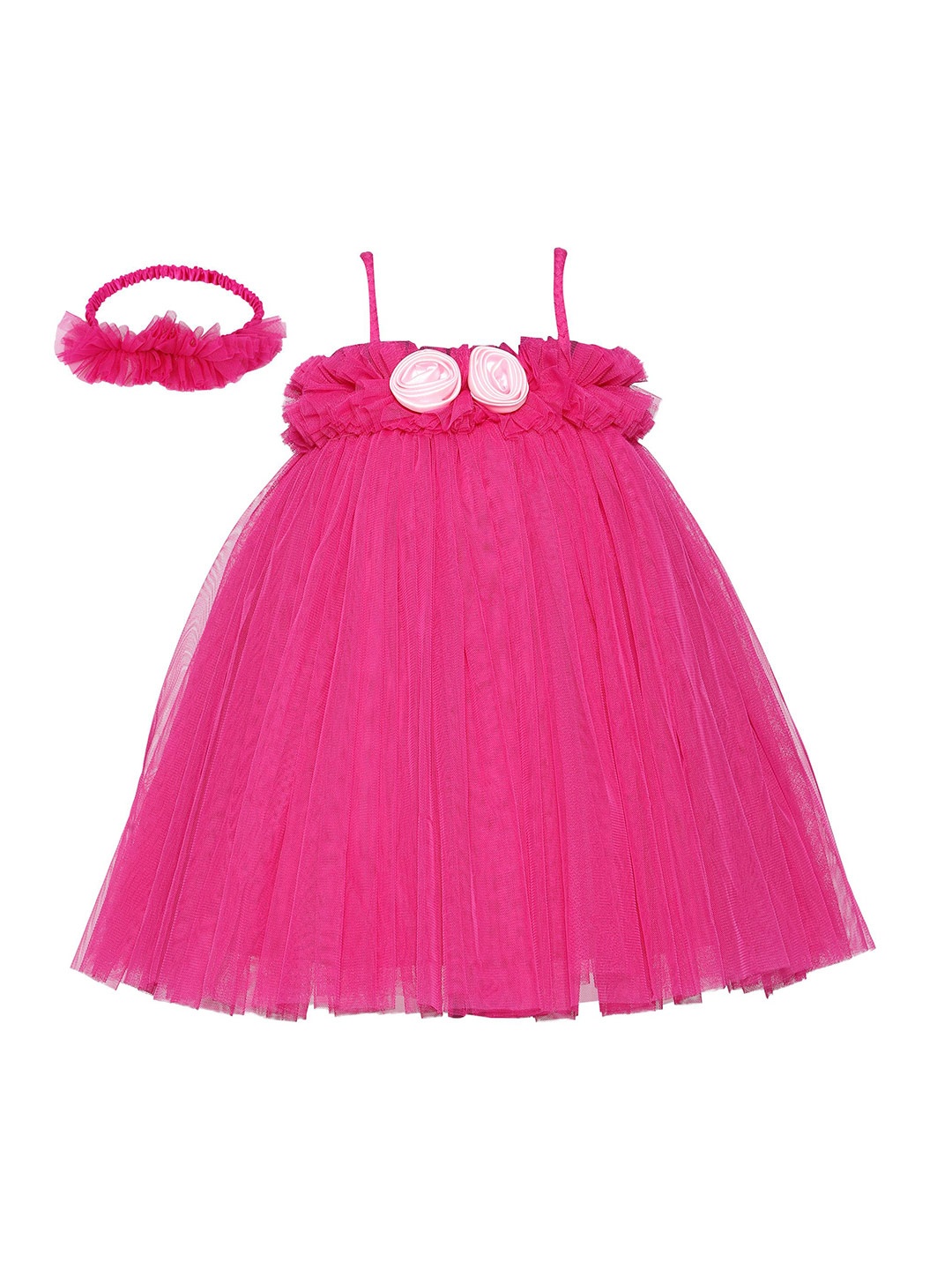 

Pink Wings Net Fit & Flare Dress, Magenta