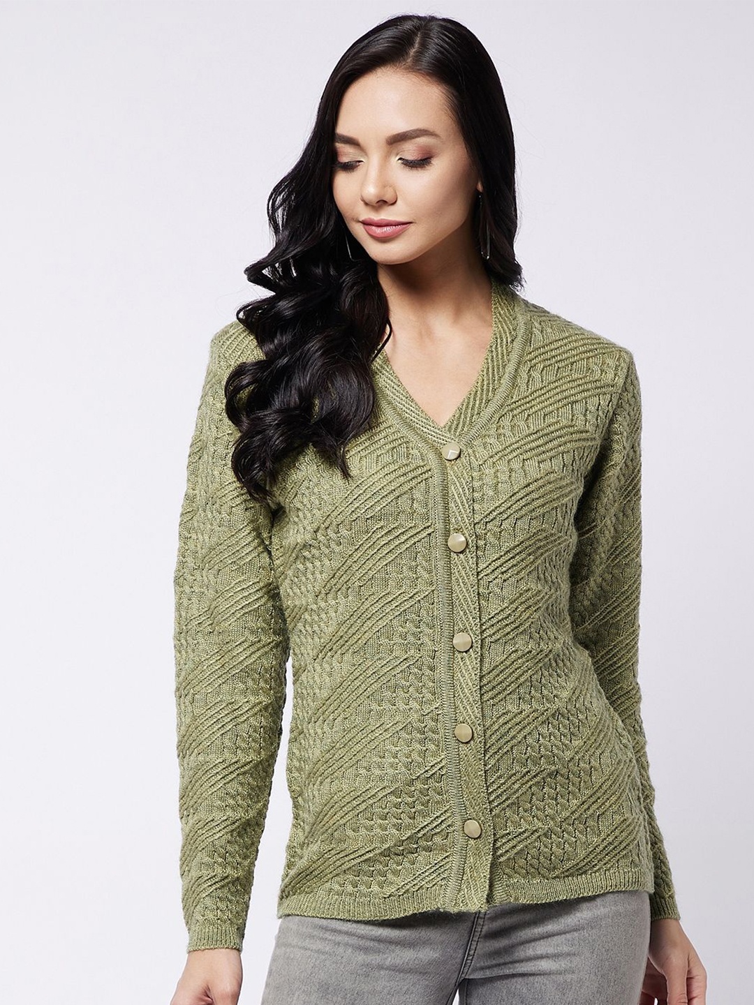 

Modeve Women Floral Cardigan, Green
