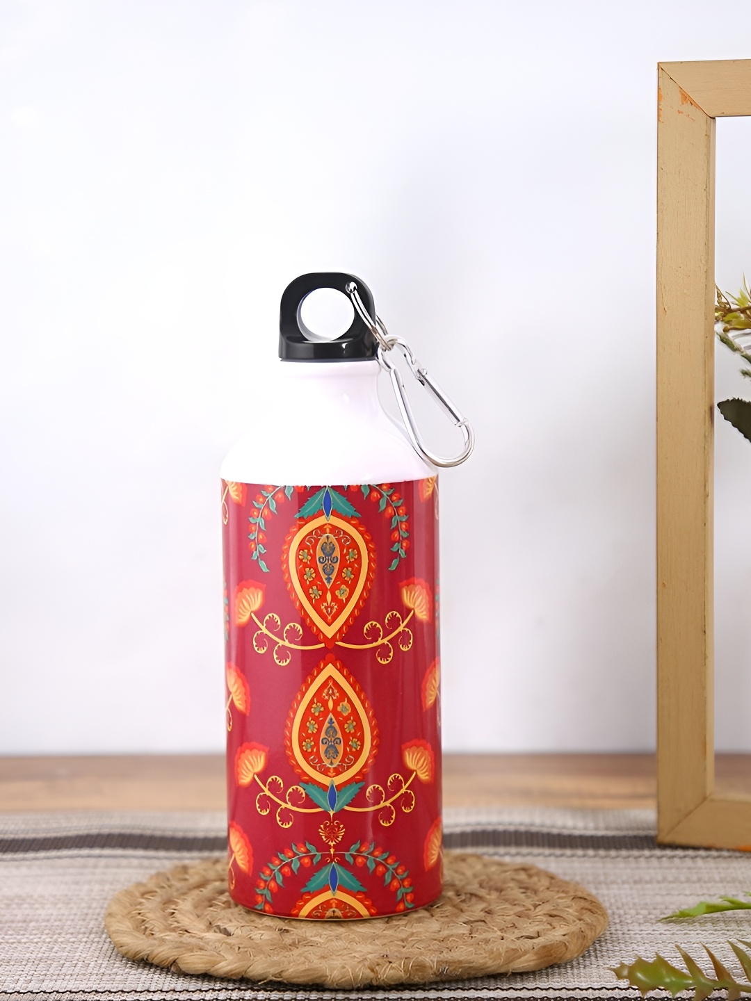 

PENTADECO Red & Green Aluminium Ethnic Motifs Single Wall Vacuum Water Bottle 600 ml