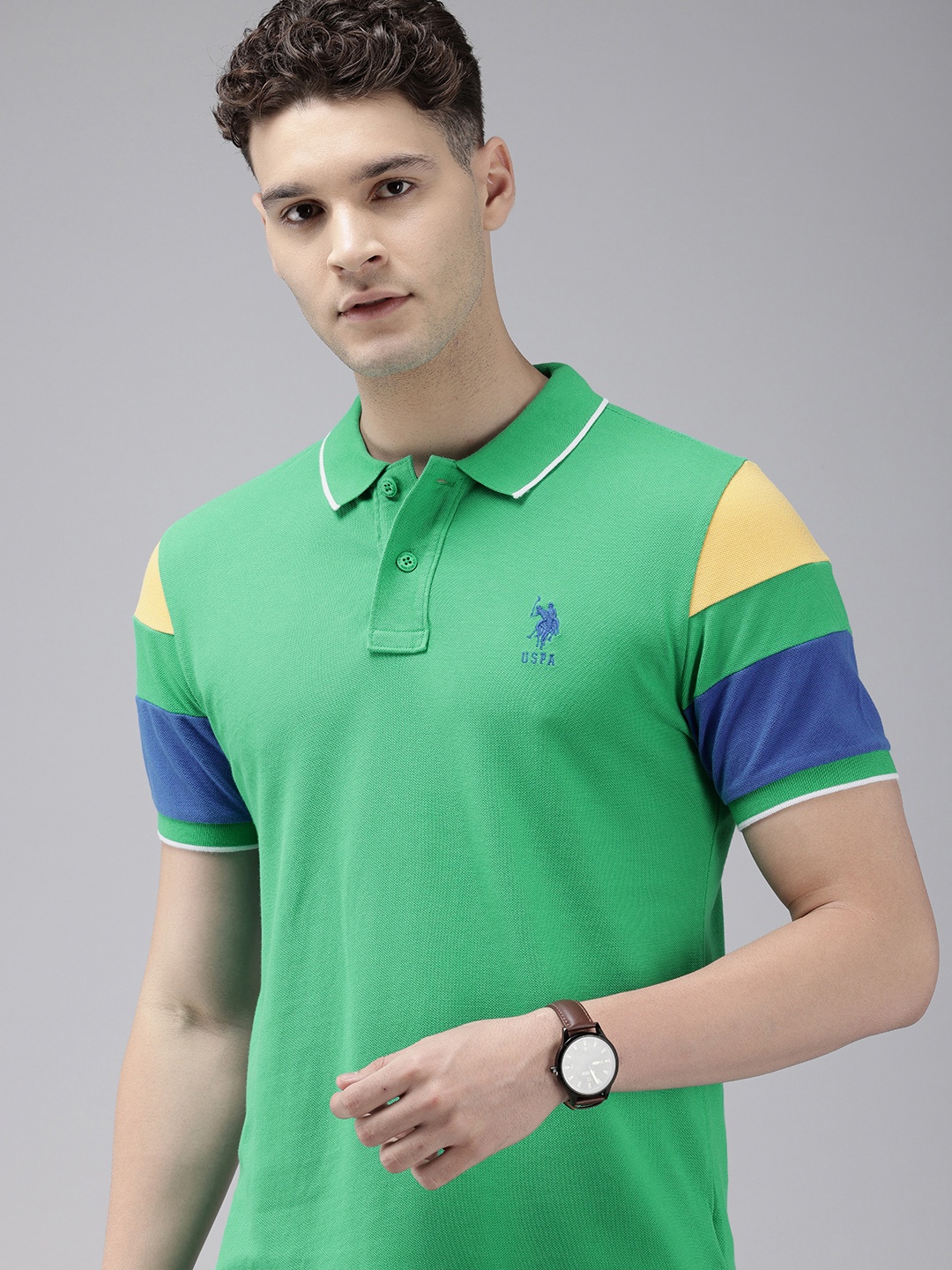 

U.S. Polo Assn. Polo Collar Pure Cotton Slim Fit T-shirt, Green