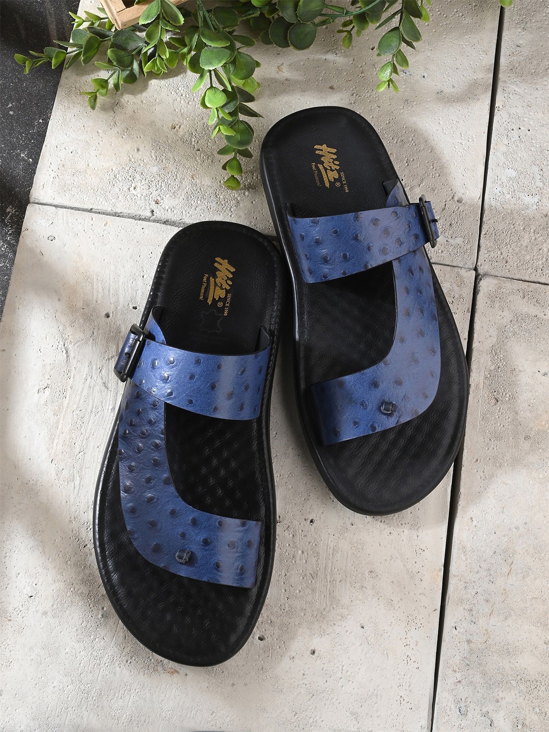 

Hitz Men Leather Comfort Sandals, Blue