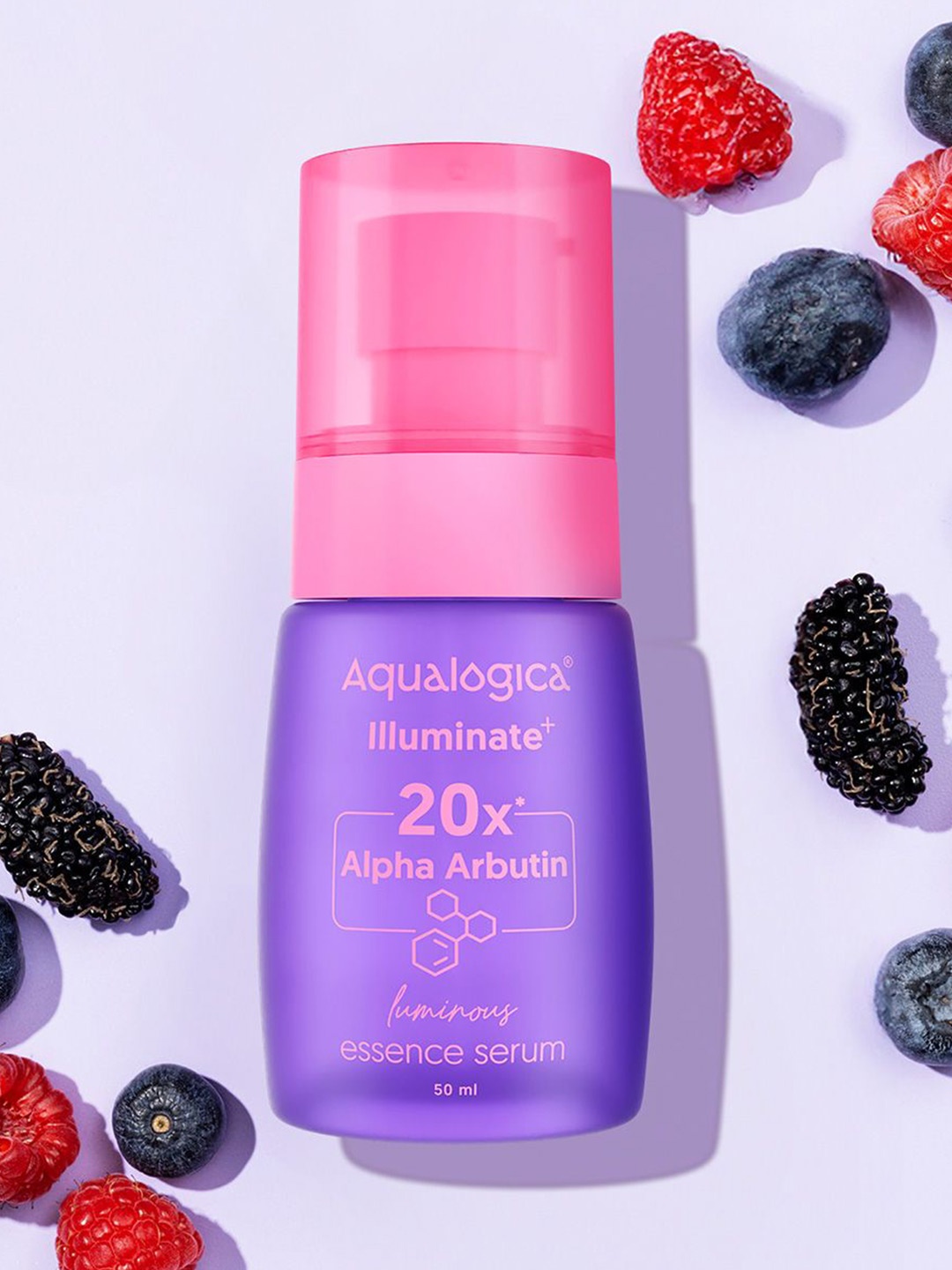 

Aqualogica lluminate+ 20x Alpha Arbutin Luminous Essence Serum - 50ml, Purple