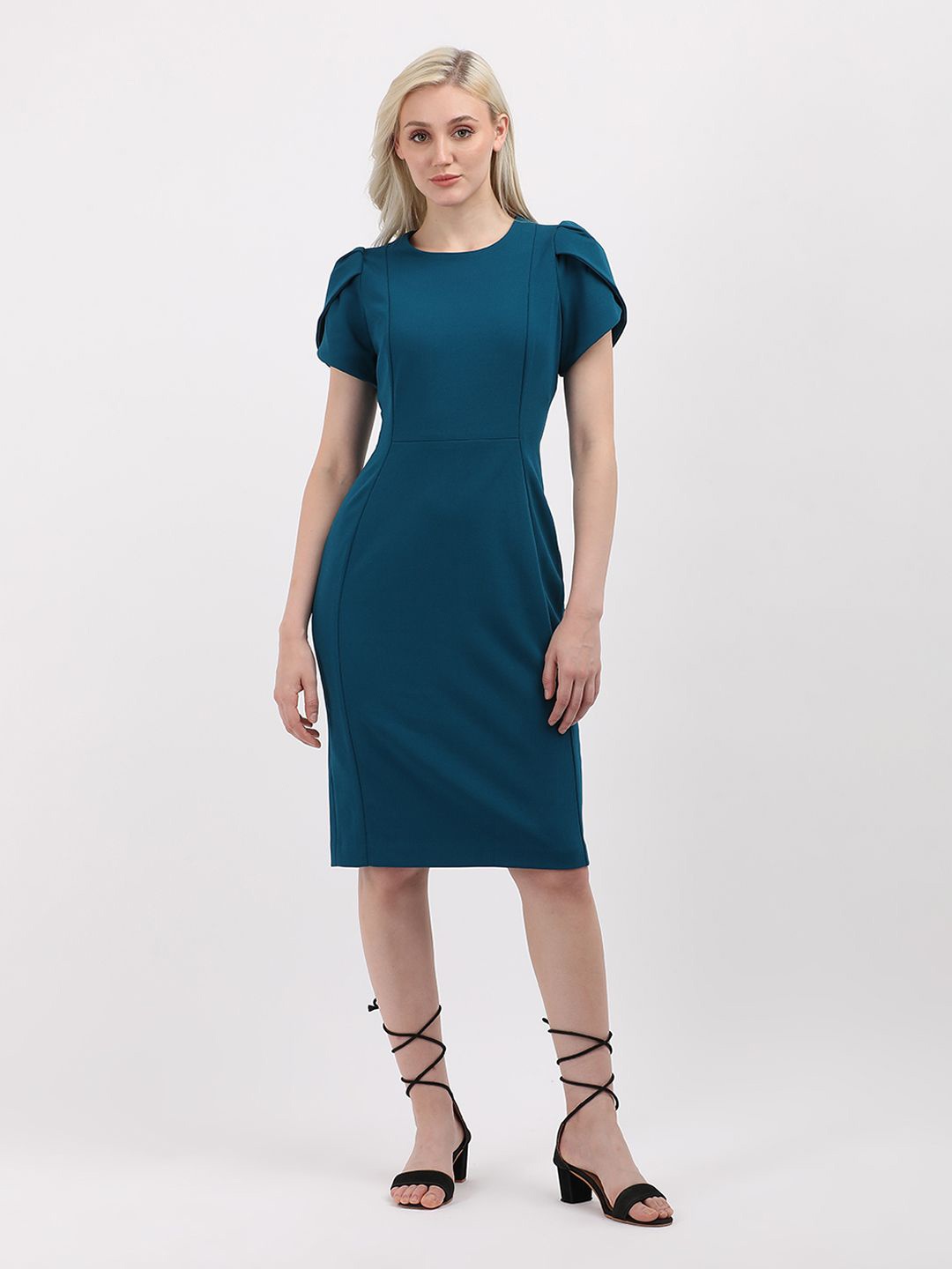 

Calvin Klein Jeans Puff Sleeve Sheath Dress, Green