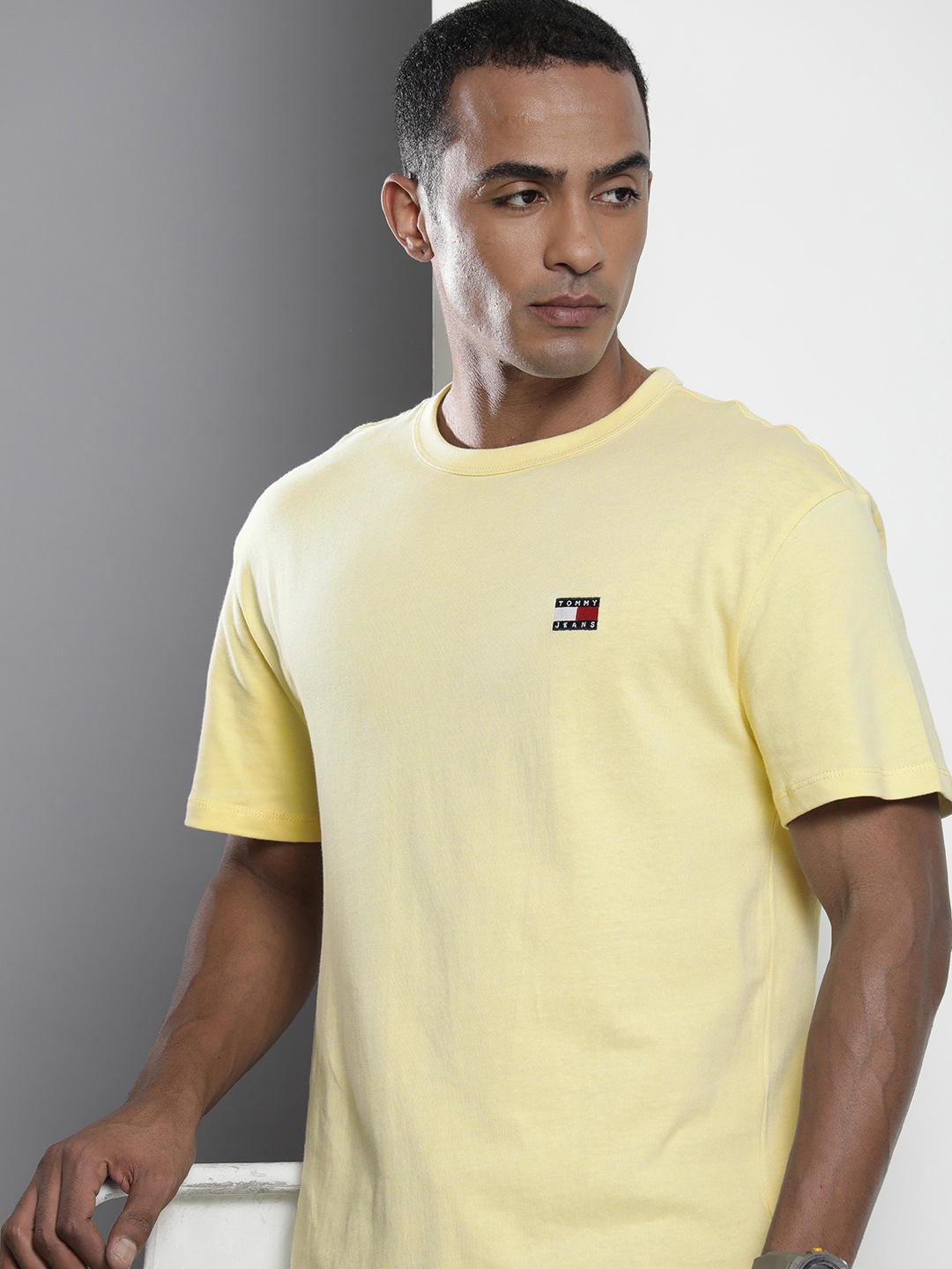 

Tommy Hilfiger Men Solid T-shirt, Yellow