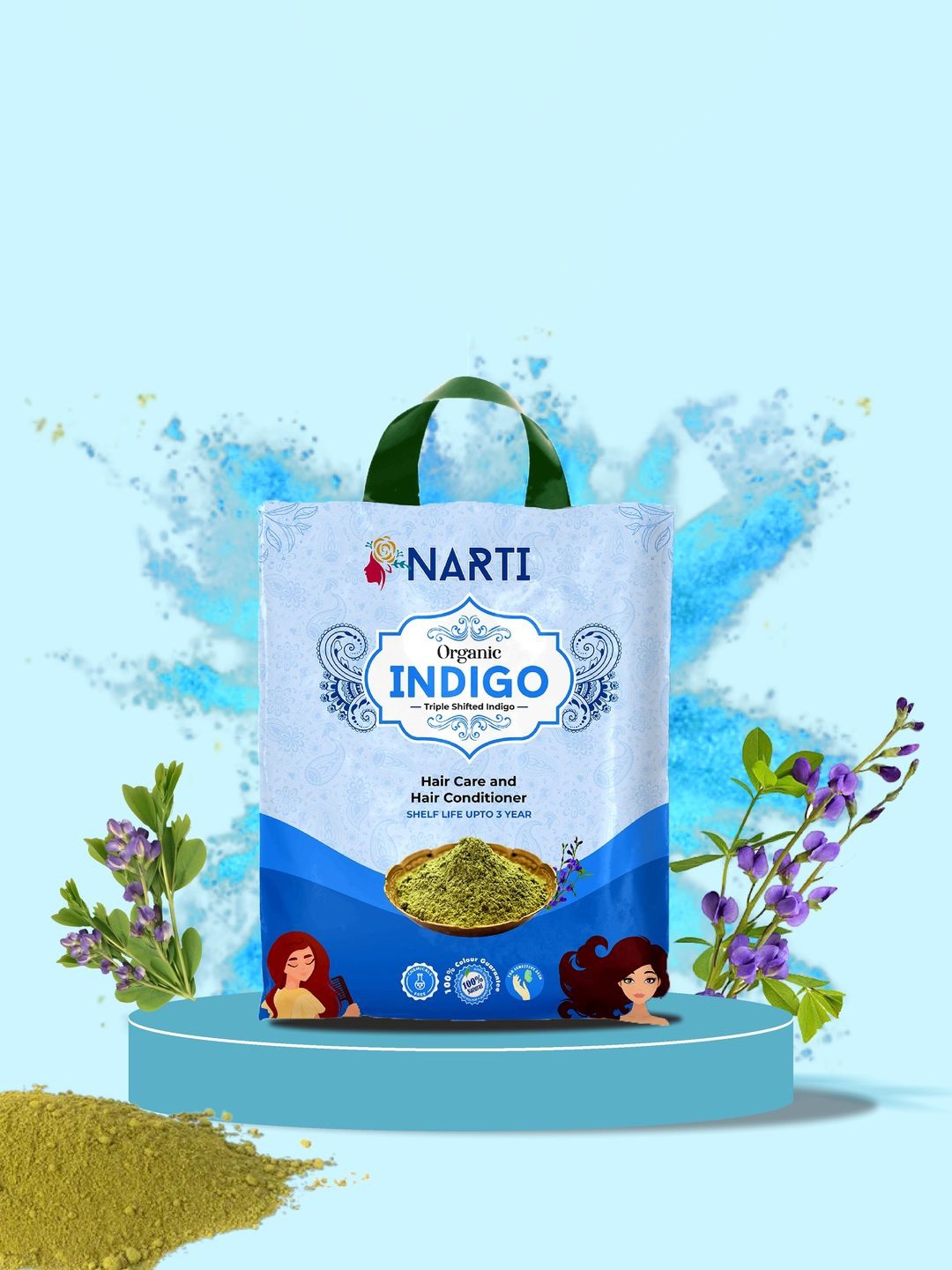 

NARTI Organic Indigo Powder For Hair Care & Conditioning- 200 g, Blue