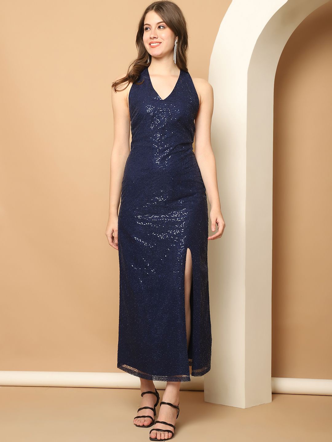 

Purple State Net Bodycon Maxi Dress, Navy blue