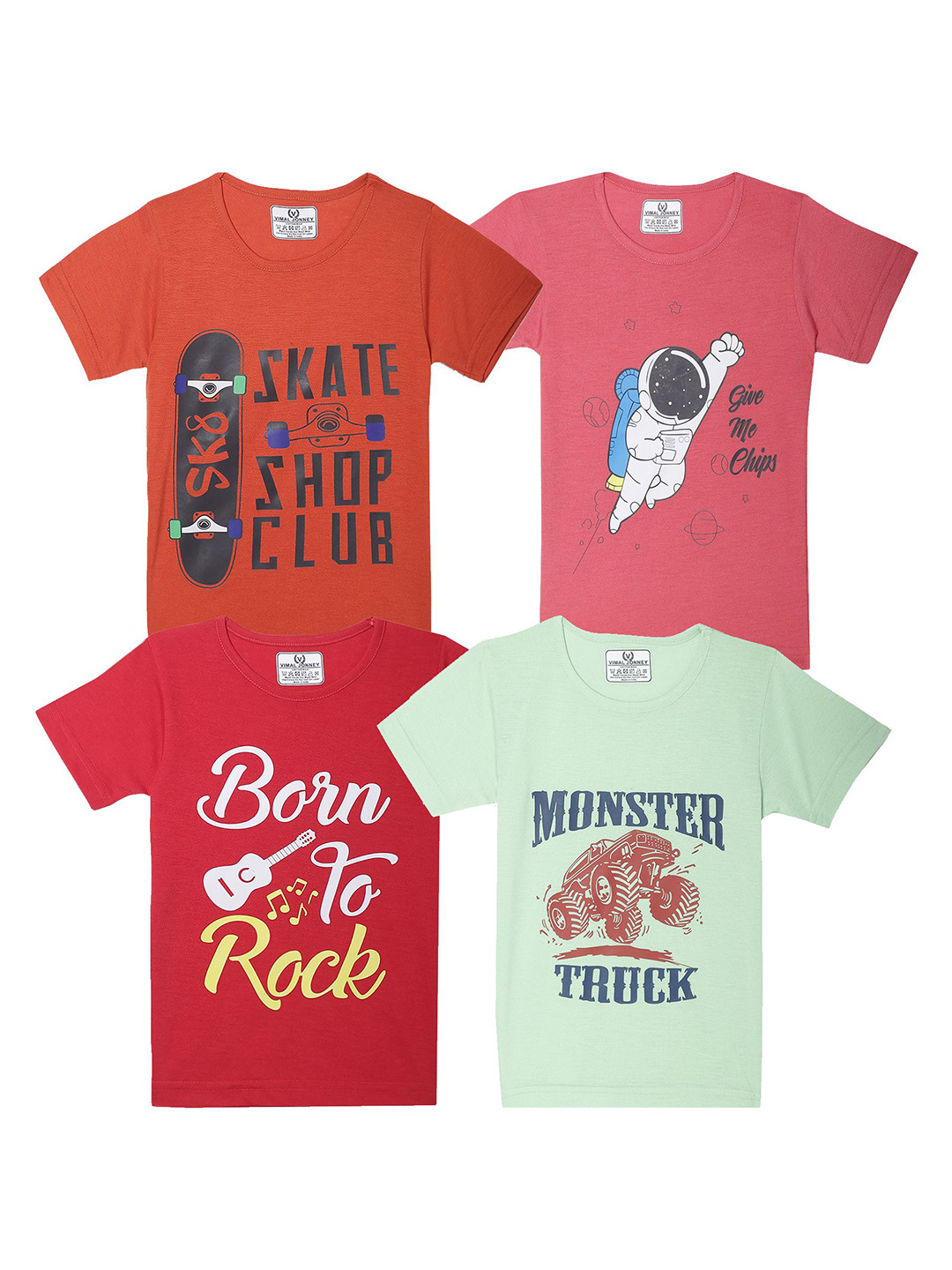 

MACK JONNEY Kids Typography 4 Printed Pockets T-shirt, Multi