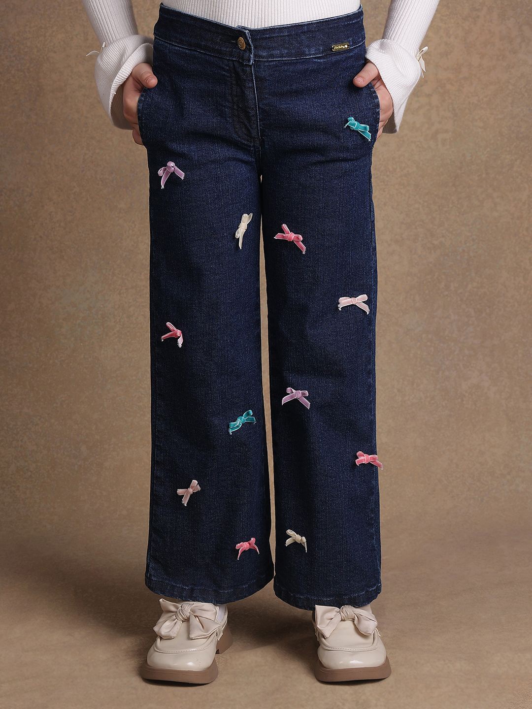 

One Friday Girls Classic Mid-Rise Flared Jeans, Blue