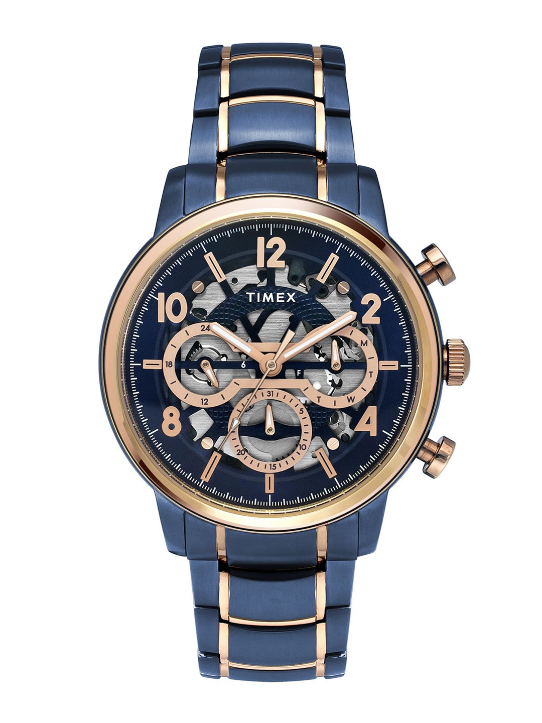 

Timex Men Skeleton Dial & Stainless Steel Straps Analogue Watch TWEG20207, Blue