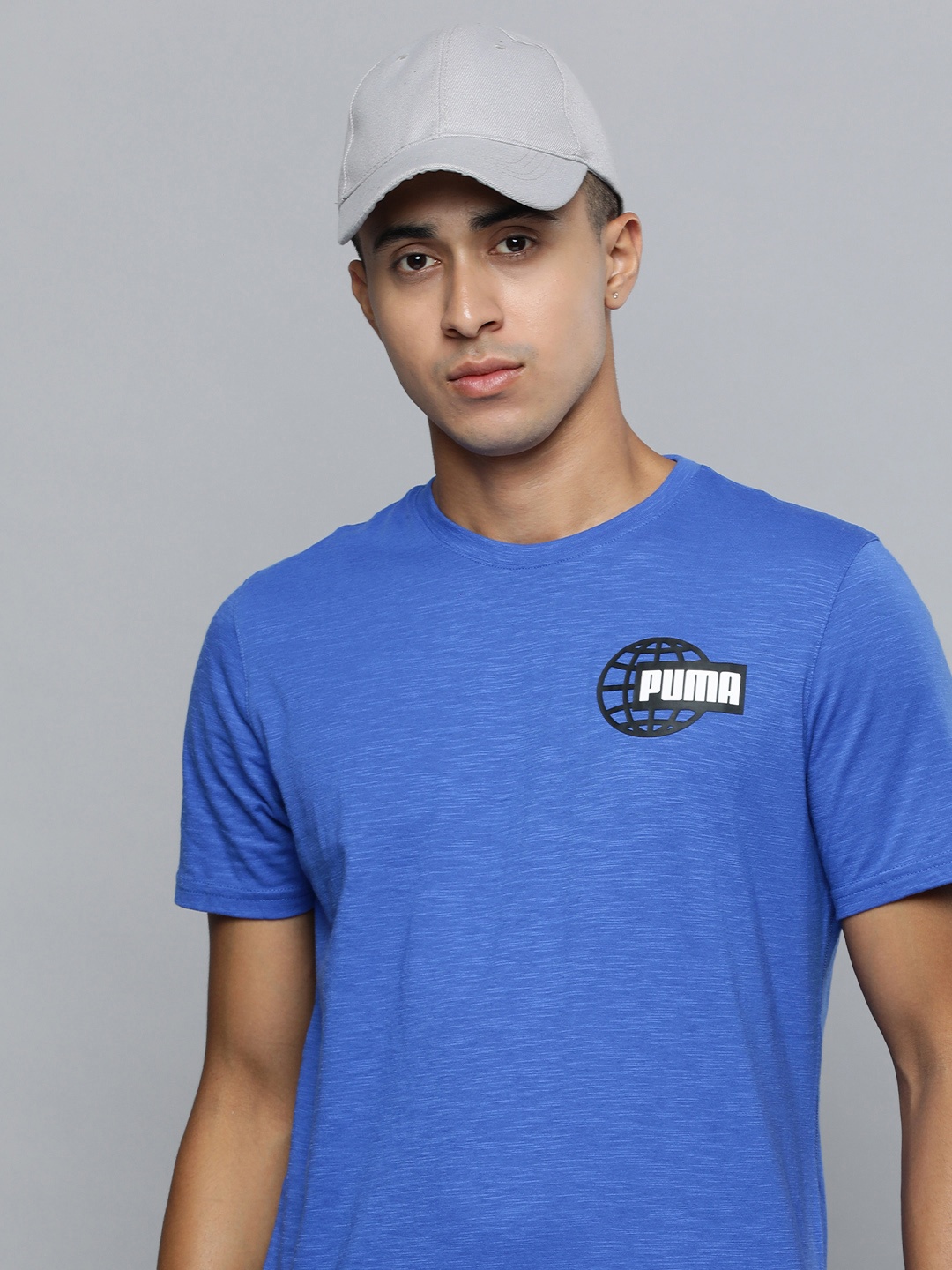 

Puma Brand Logo Printed dryCELL Round-Neck T-shirt, Blue