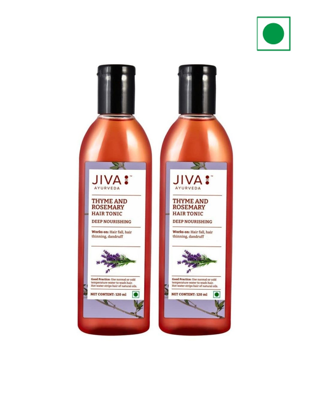 

Jiva Set Of 2 Thyme & Rosemary Ayurvedic Hair Tonic - 120 ml Each, Orange